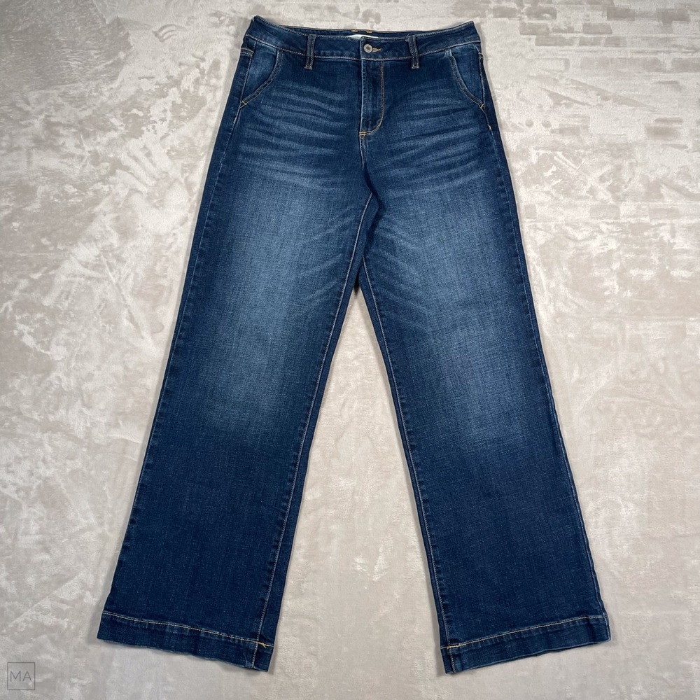 KanCan Women's Jeans Natalia High Rise Trouser Wide Leg Flare 11_29 Blue